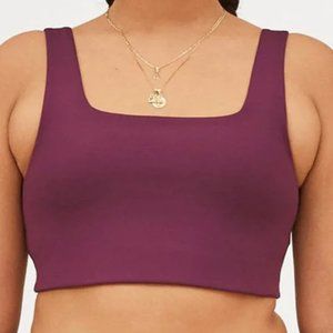 BNWT Girlfriend Collective Plum Tommy Cropped Bra Size Large L
